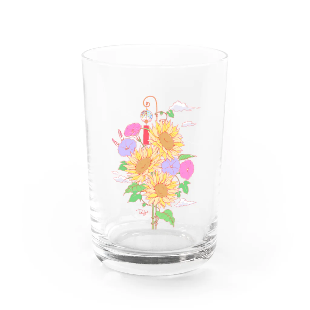 Aya Tagawaの八月のお花盛り沢山 Water Glass :front