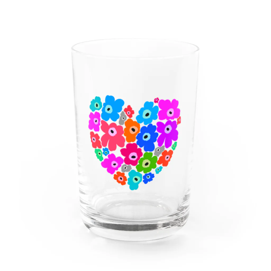 さがみ屋のColorflower heart Water Glass :front