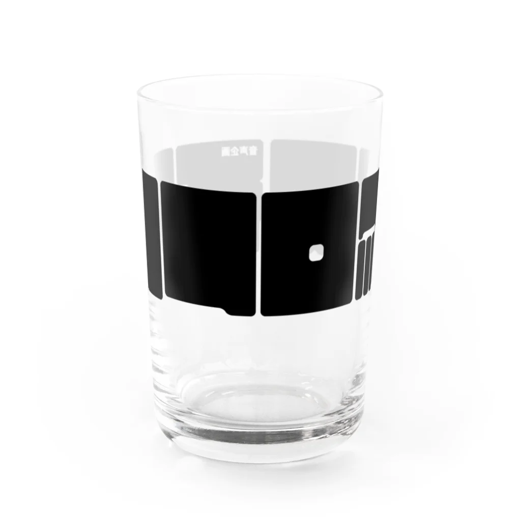 音声企画モスフロックス物販部の音声企画モスフロックスのごついロゴ Water Glass :front