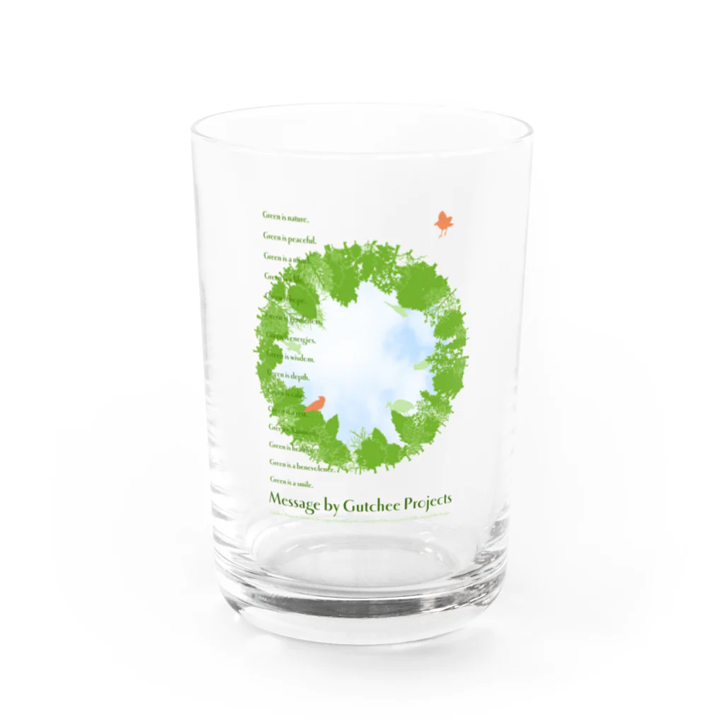 Gutchee ProjectsのGreen message_tsc01 Water Glass :front