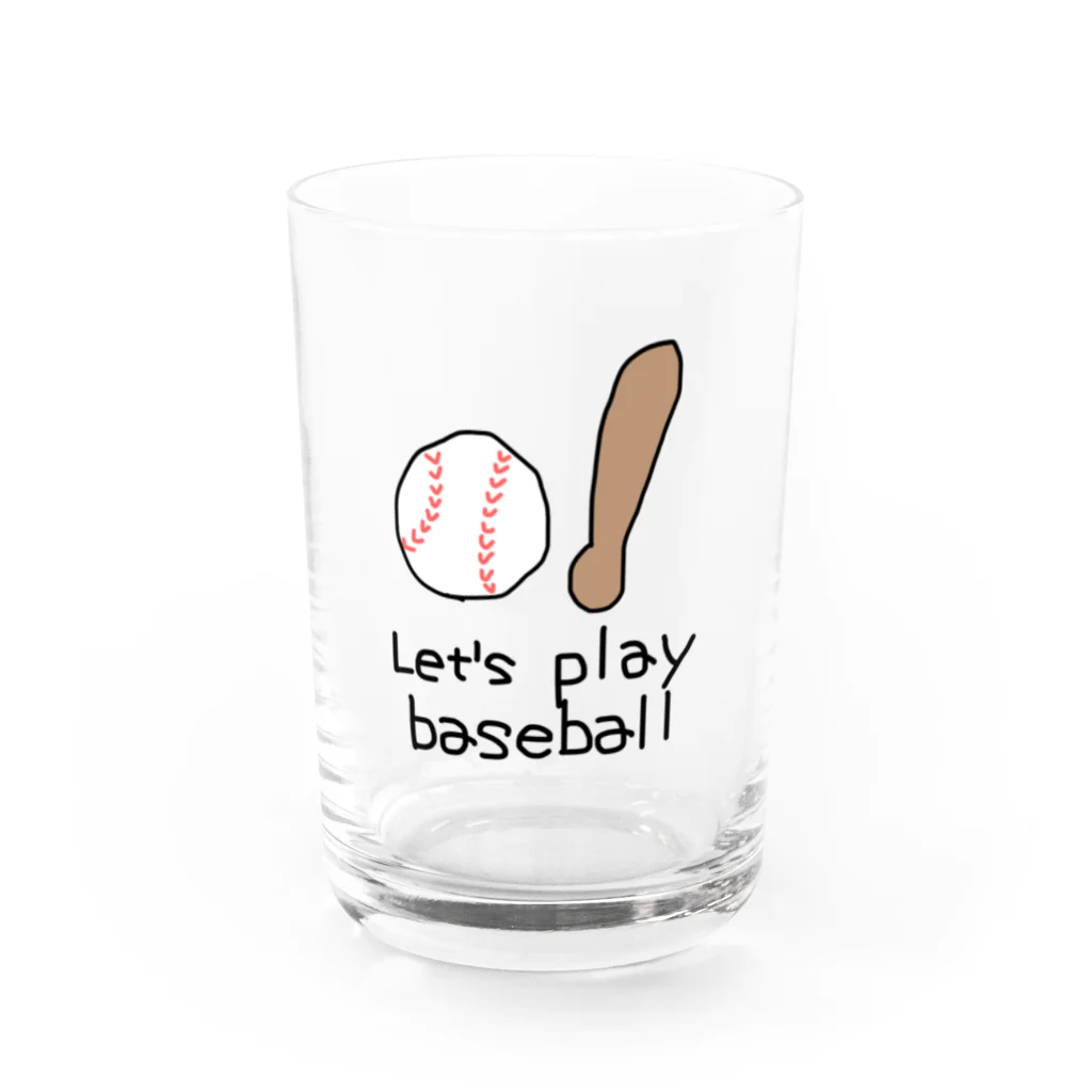 スズナのLet's play baseball Water Glass :front