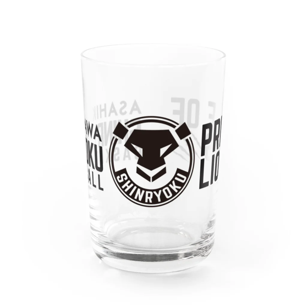 新波 歩/ARSWALKERの新緑バスケ部ロゴグラス<BLACK> Water Glass :front