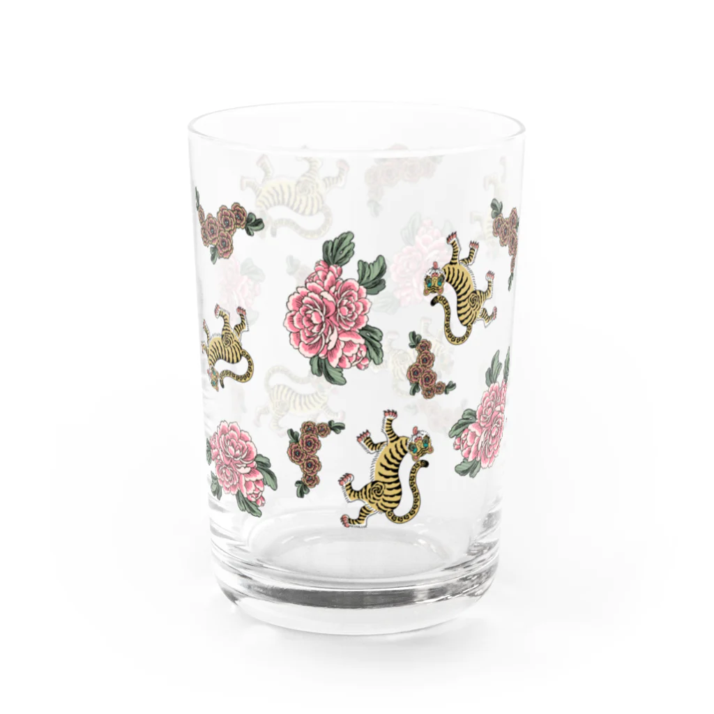 ムギギギのお花と虎ちゃん Water Glass :front