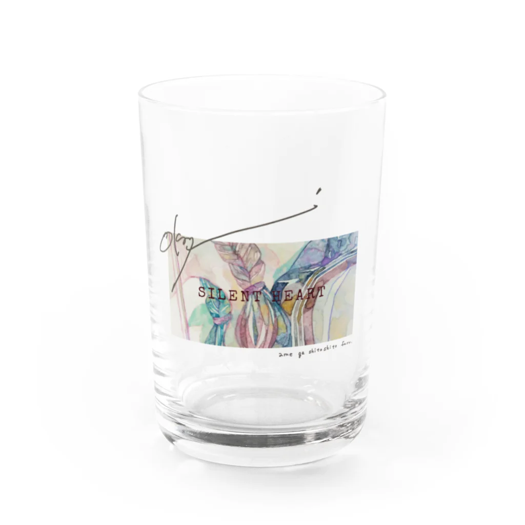 オカユウリ.okayuuriの雨降り silent heart Water Glass :front