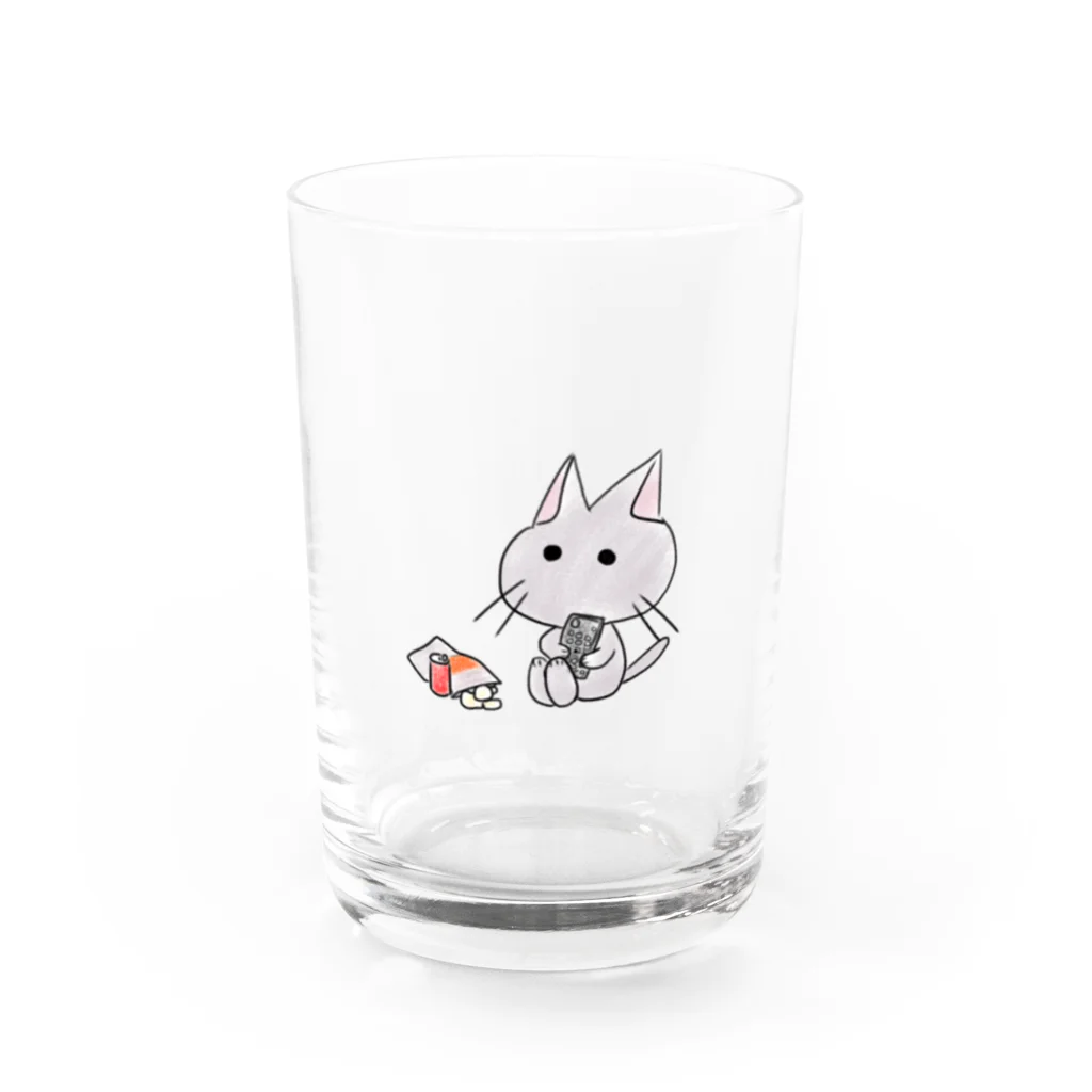 lovetwingeのお気に召すまま猫(グレー) Water Glass :front