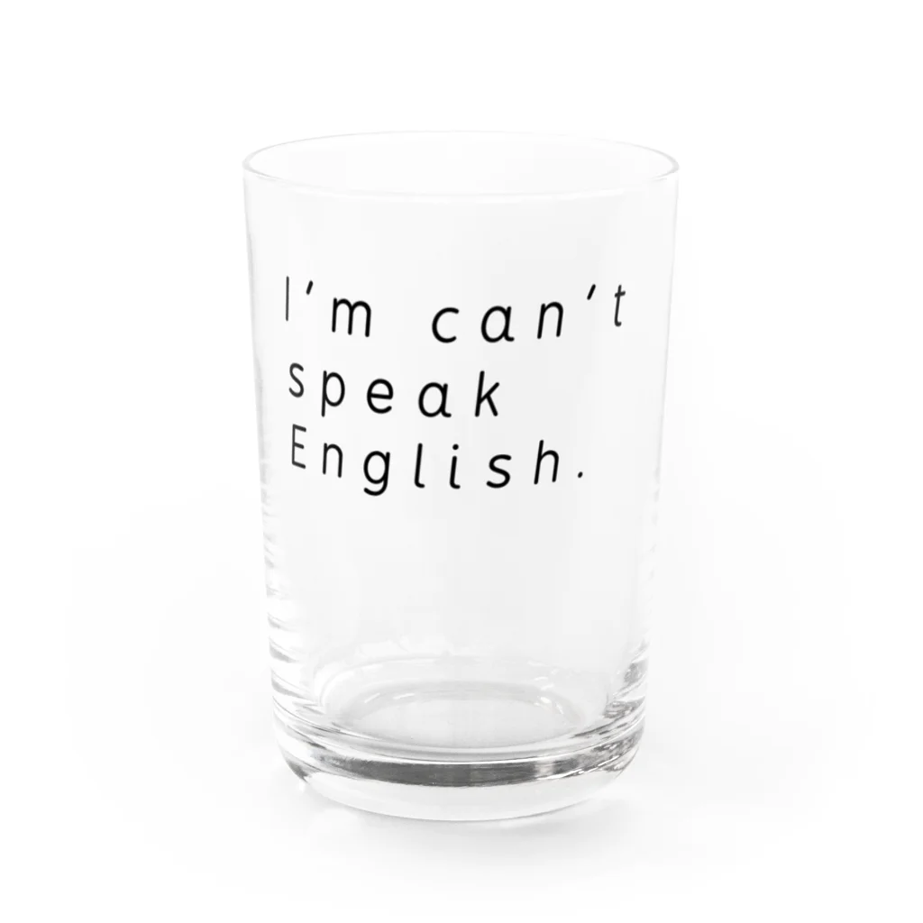 チャーリーのI'm can't speak English Water Glass :front