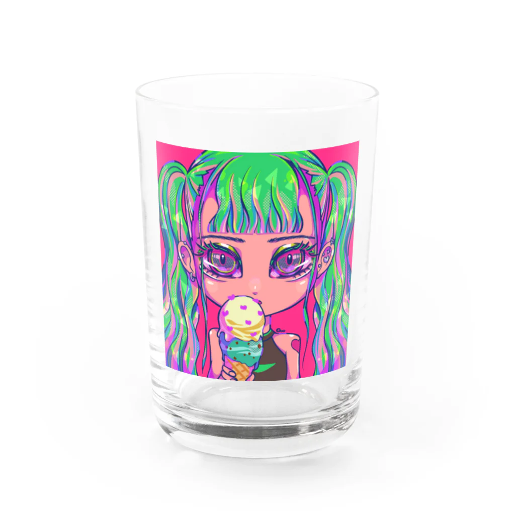 QooToyBoxのツインテールギャル Water Glass :front