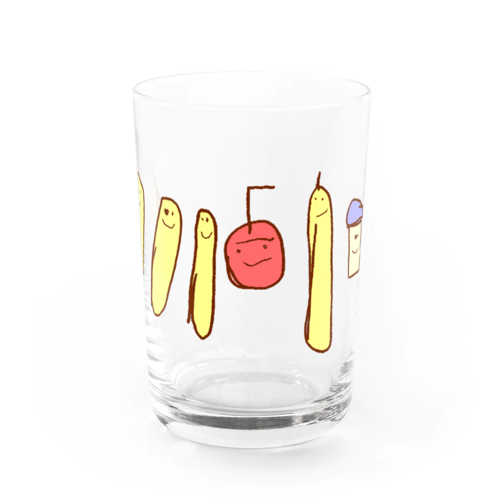 wMoonのリンゴ と バナナ Water Glass :front