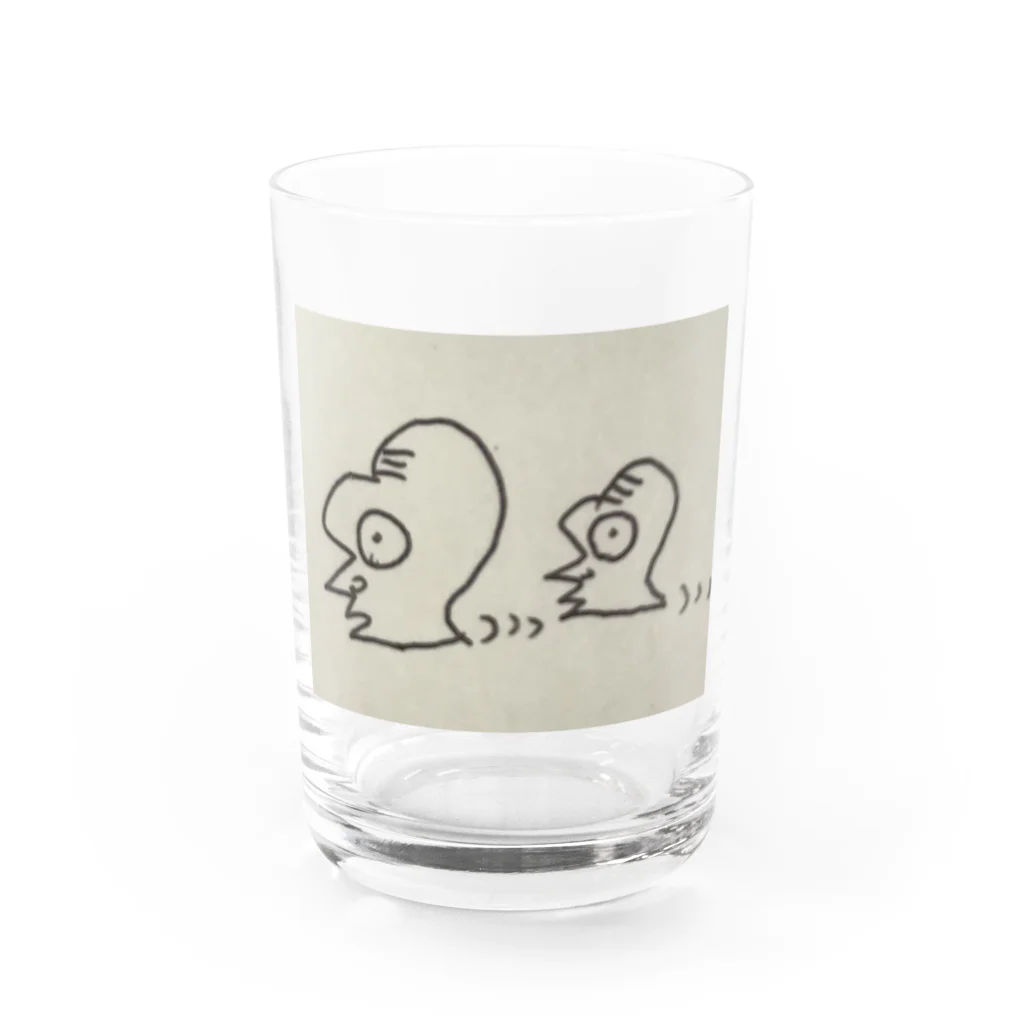 繪璃兵衛。の地面はう生き物二連 Water Glass :front