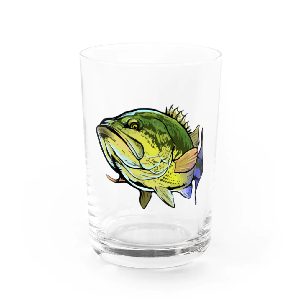 小雑貨魚屋のブラックバス Water Glass :front