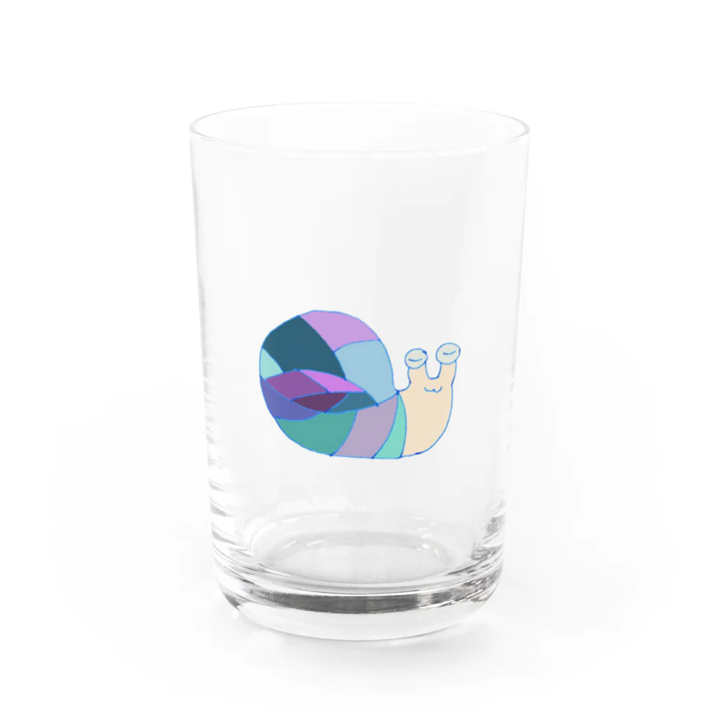 muroちのあじさい色のねむいかたつむり Water Glass :front