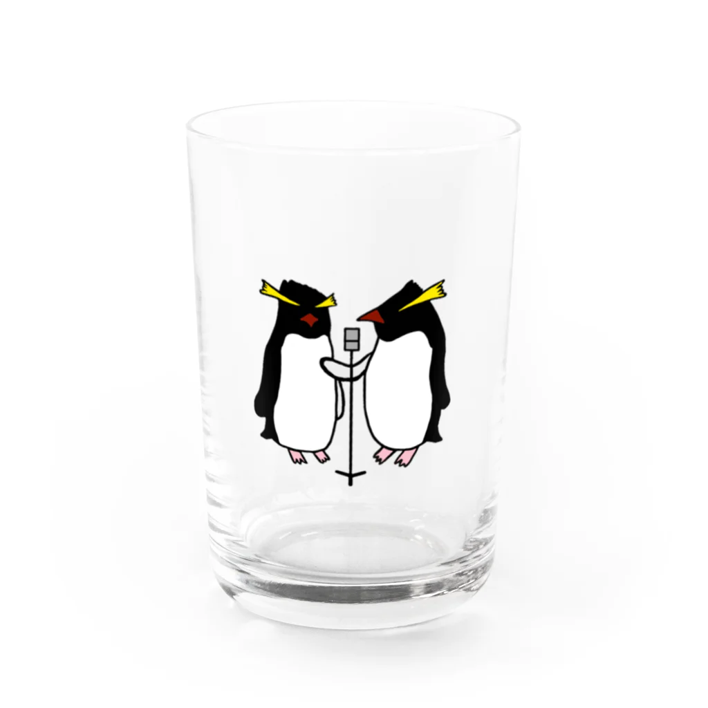 ハマジ ペンギン雑貨の漫才ペンギン(イワトビ) Water Glass :front