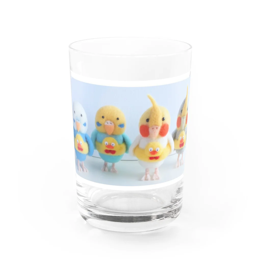 un-petit-pas-ninjinのエア海水浴インコ！ Water Glass :front