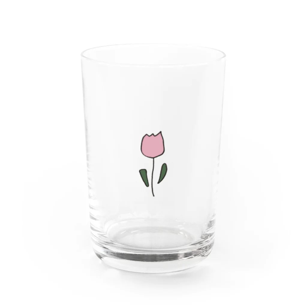 rilybiiのpink tulip Water Glass :front