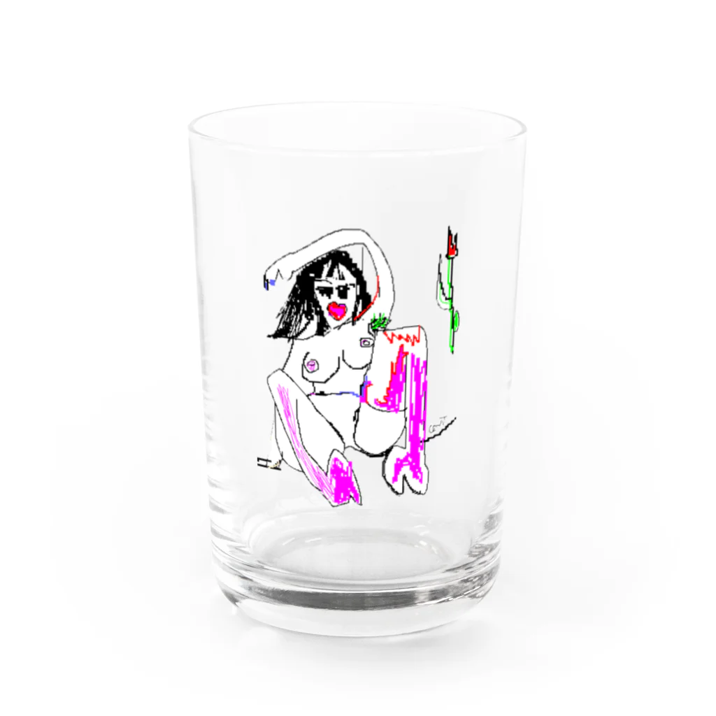 ナナコ・ザ・マテリアルのワキ染めガール Water Glass :front