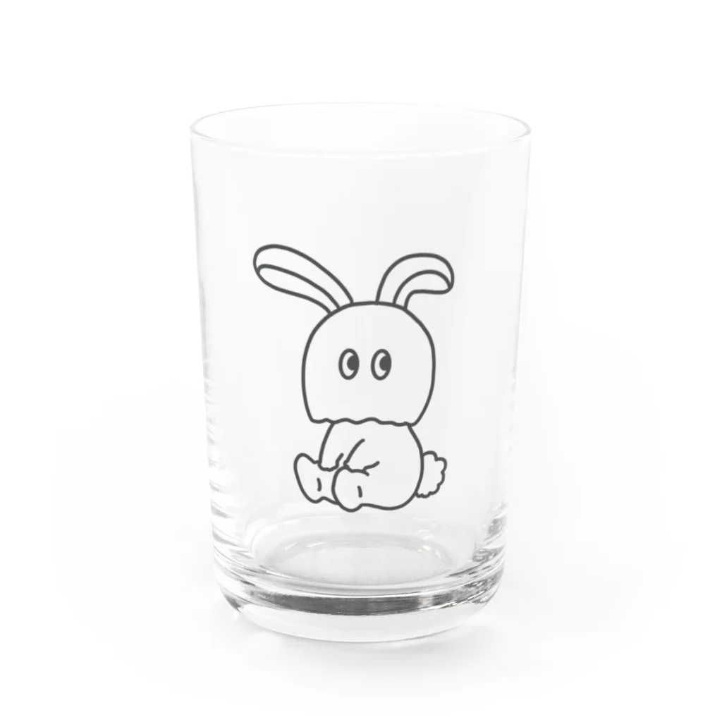 おちえるーむのシャイうさぎ Water Glass :front