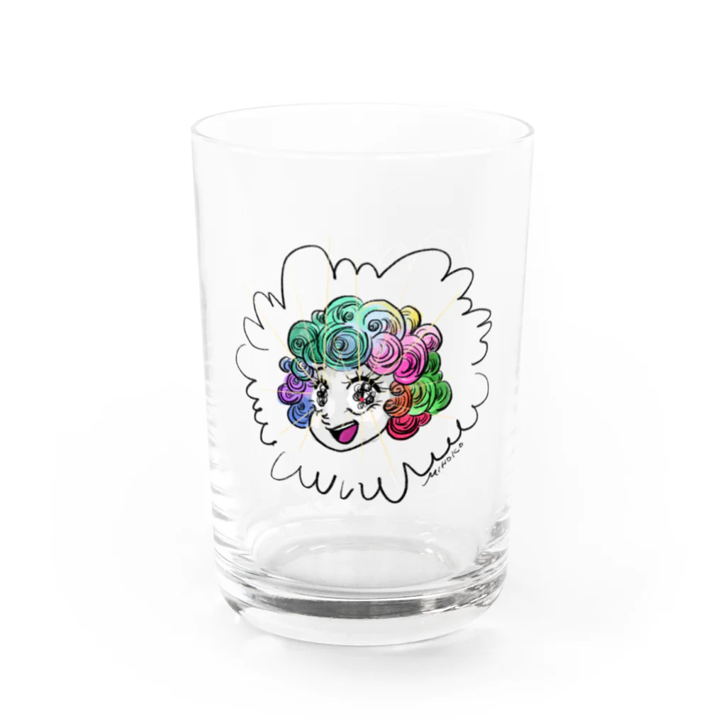 きらきら がーるずのカラフルヘアー Water Glass :front