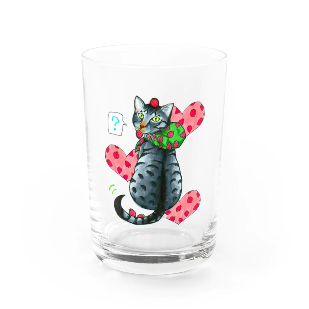 miku'ꜱGallery星猫のいちご大好きにゃんこ Water Glass :front