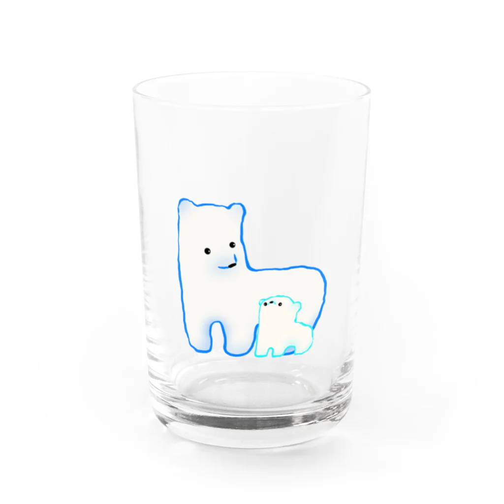 いなりやのしろくま親子 Water Glass :front