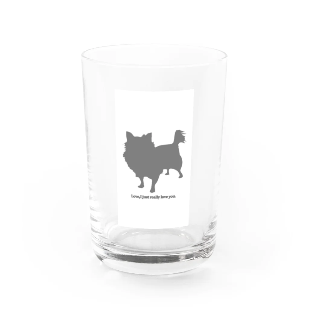 ラ ベル メールのシルエットチワワ Water Glass :front