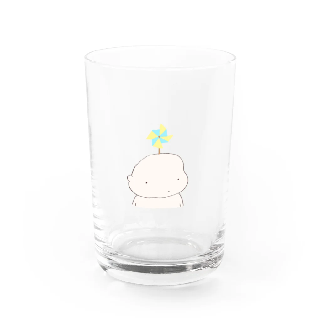 おけやショップのおけやくん（風車） Water Glass :front