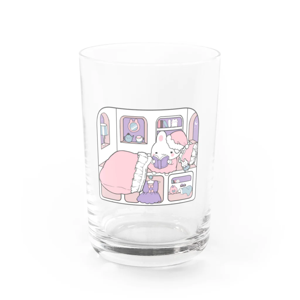 もぷ＠もぷうさLINEスタンプ発売中！のおやすみもぷうさ Water Glass :front