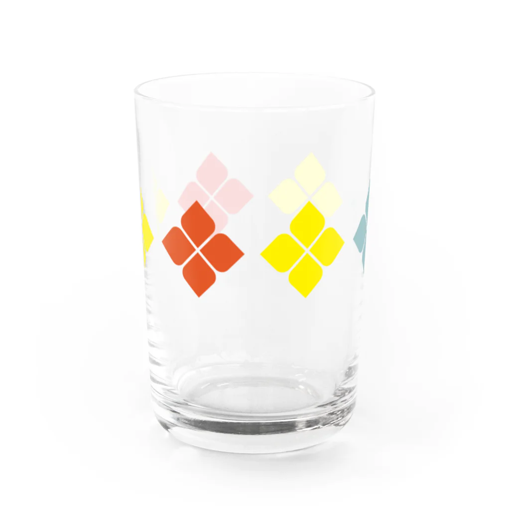 あずきいろのお花のグラス レトロポップ Water Glass :front
