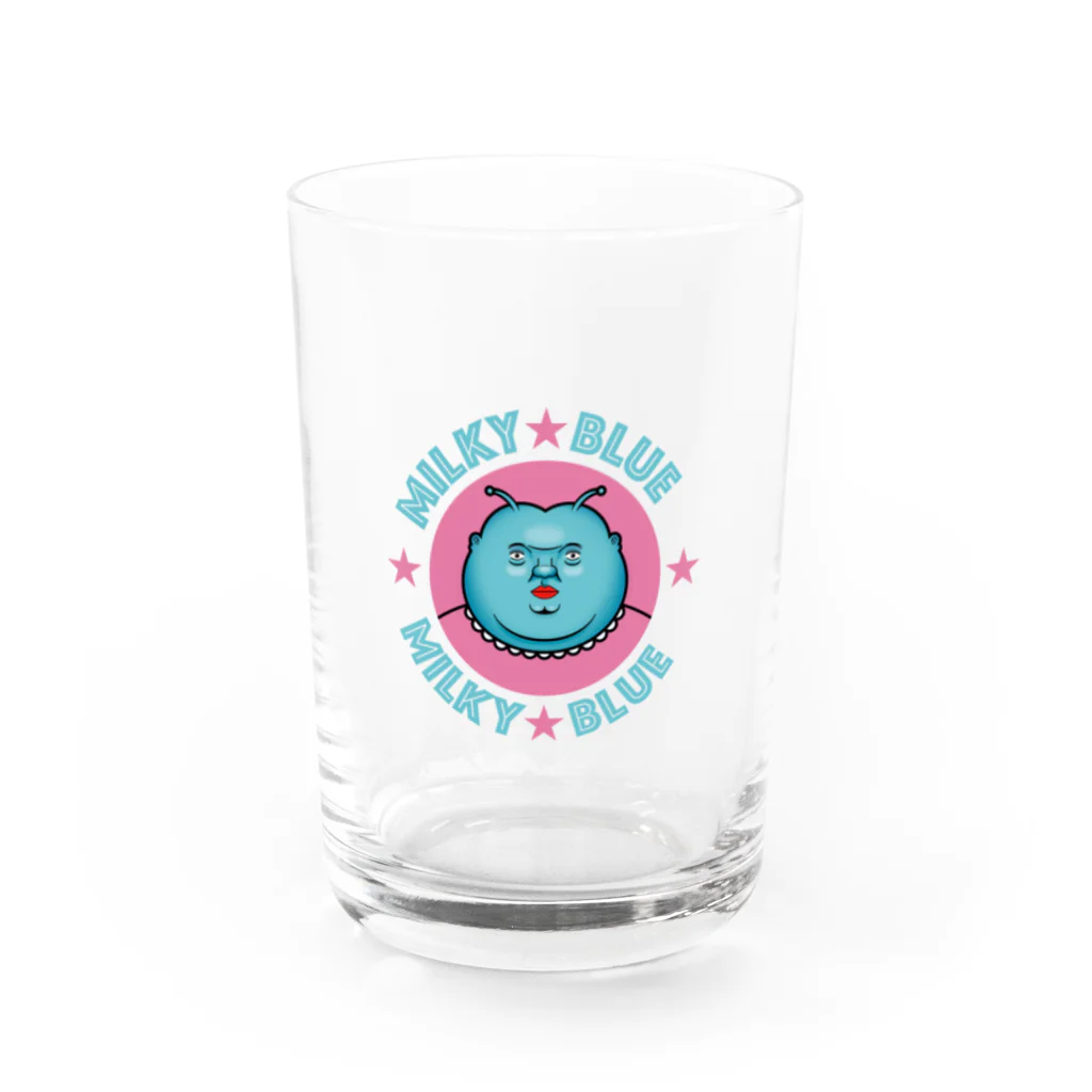 ミルキー☆ブルーSHOPのVtuber ミルキーブルー公式デザイン Water Glass :front