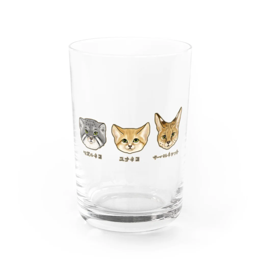 すとろべりーガムFactoryの野生のにゃん3匹 Water Glass :front