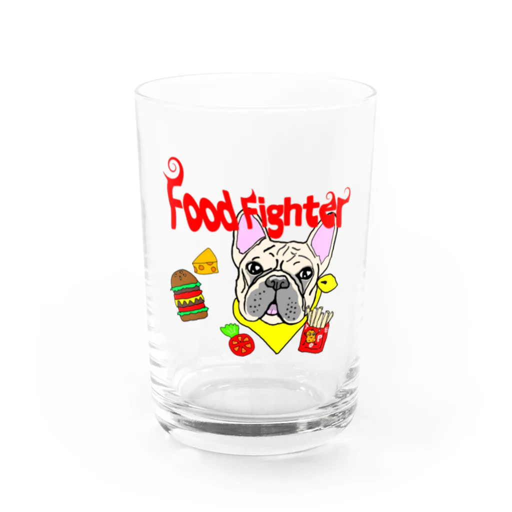 BuhiBuhiBooのフードファイター　ブヒ Water Glass :front