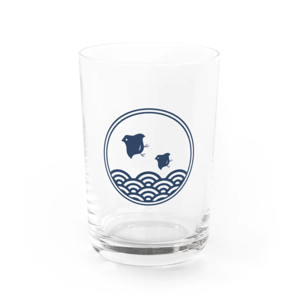 satoharuの千鳥と青海波　 Water Glass :front