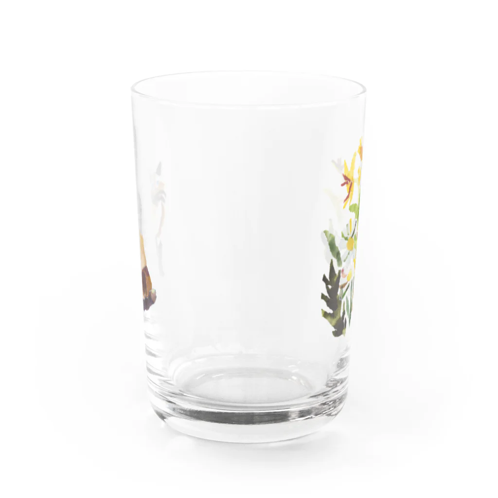のばら（NOBARA）のお花とシャム猫のコップ グラス前面