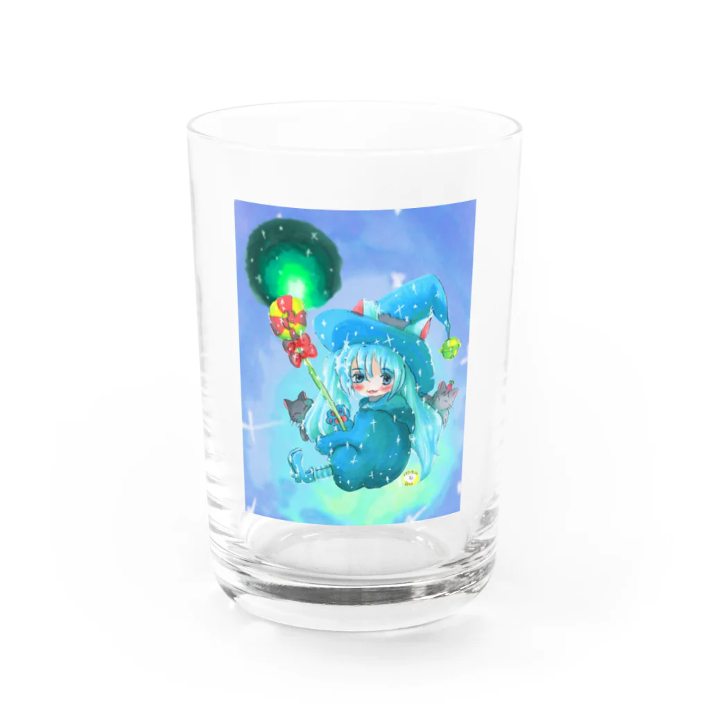 miku'ꜱGallery星猫の魔法少女ゆるmiku with 使い魔にゃんズ Water Glass :front