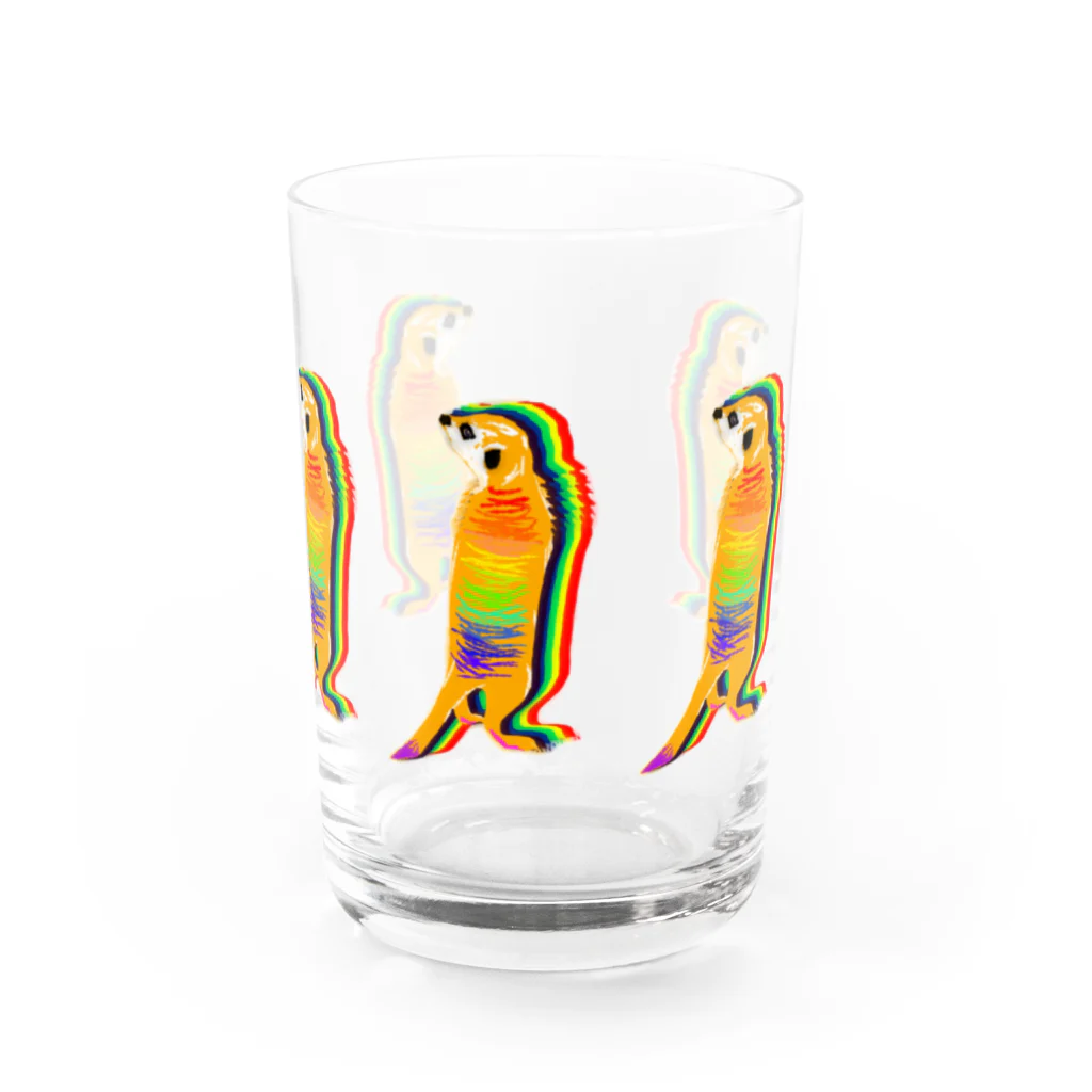 ⚫︎.3 ⚫︎SORRISOのミーアキャッ党　meerkat 虹 Water Glass :front