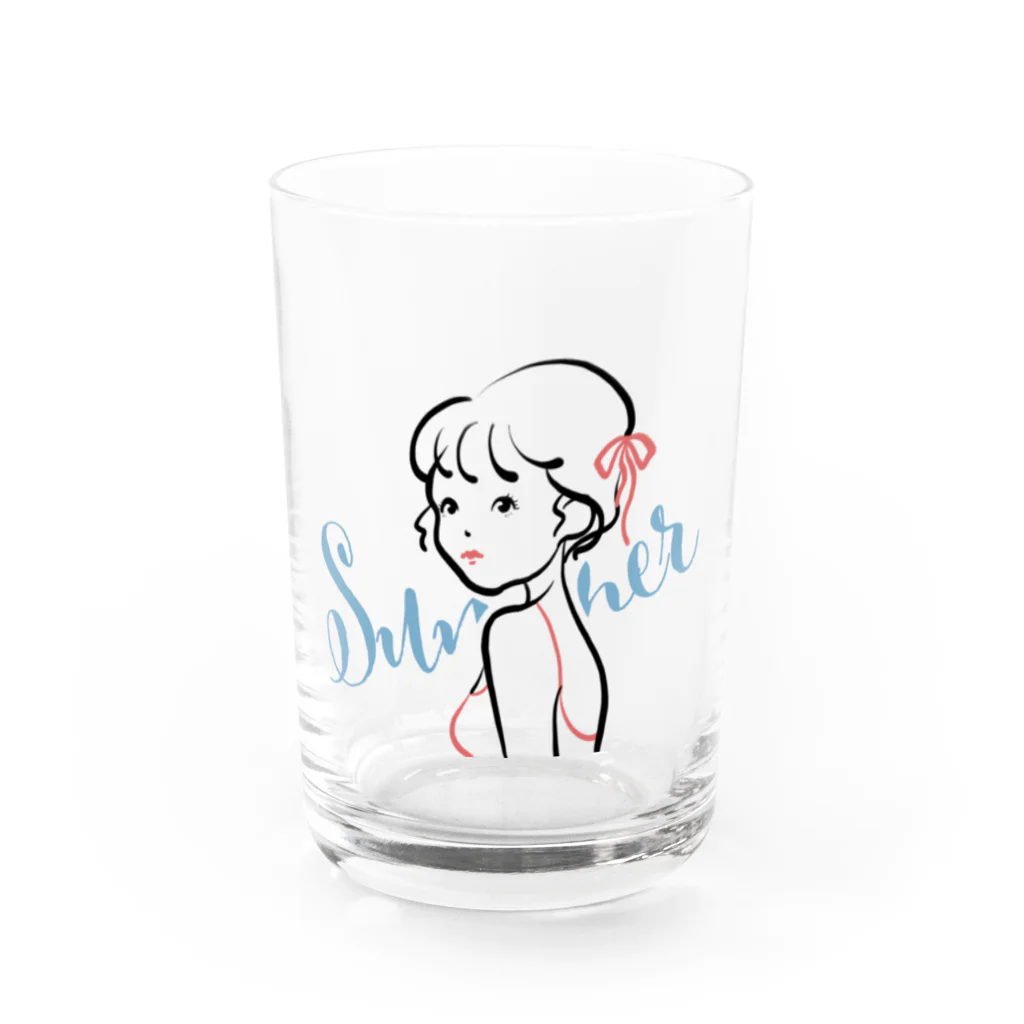 illust.nulのサマーガール Water Glass :front