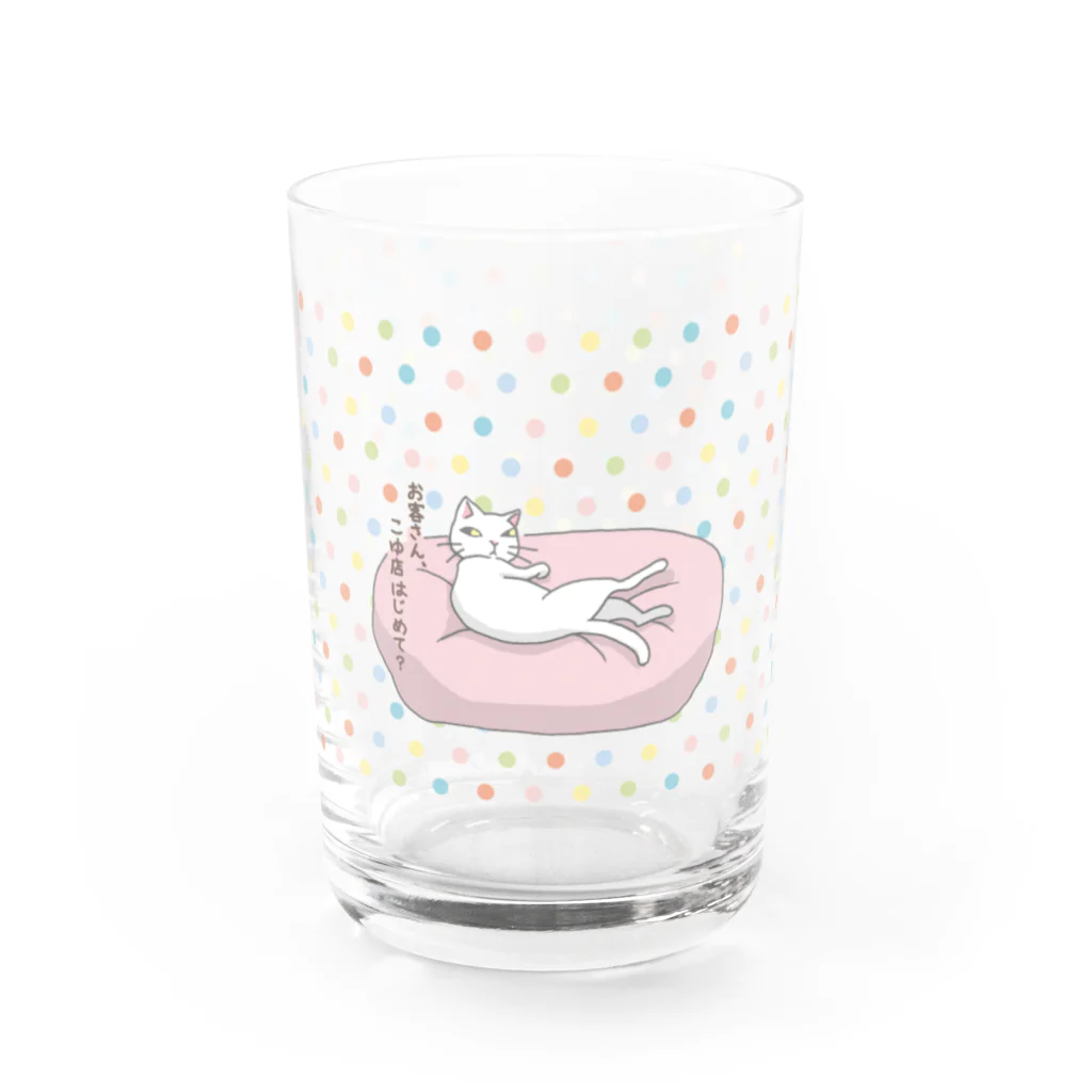 ねこだからのお客さん、こゆ店はじめて？ Water Glass :front