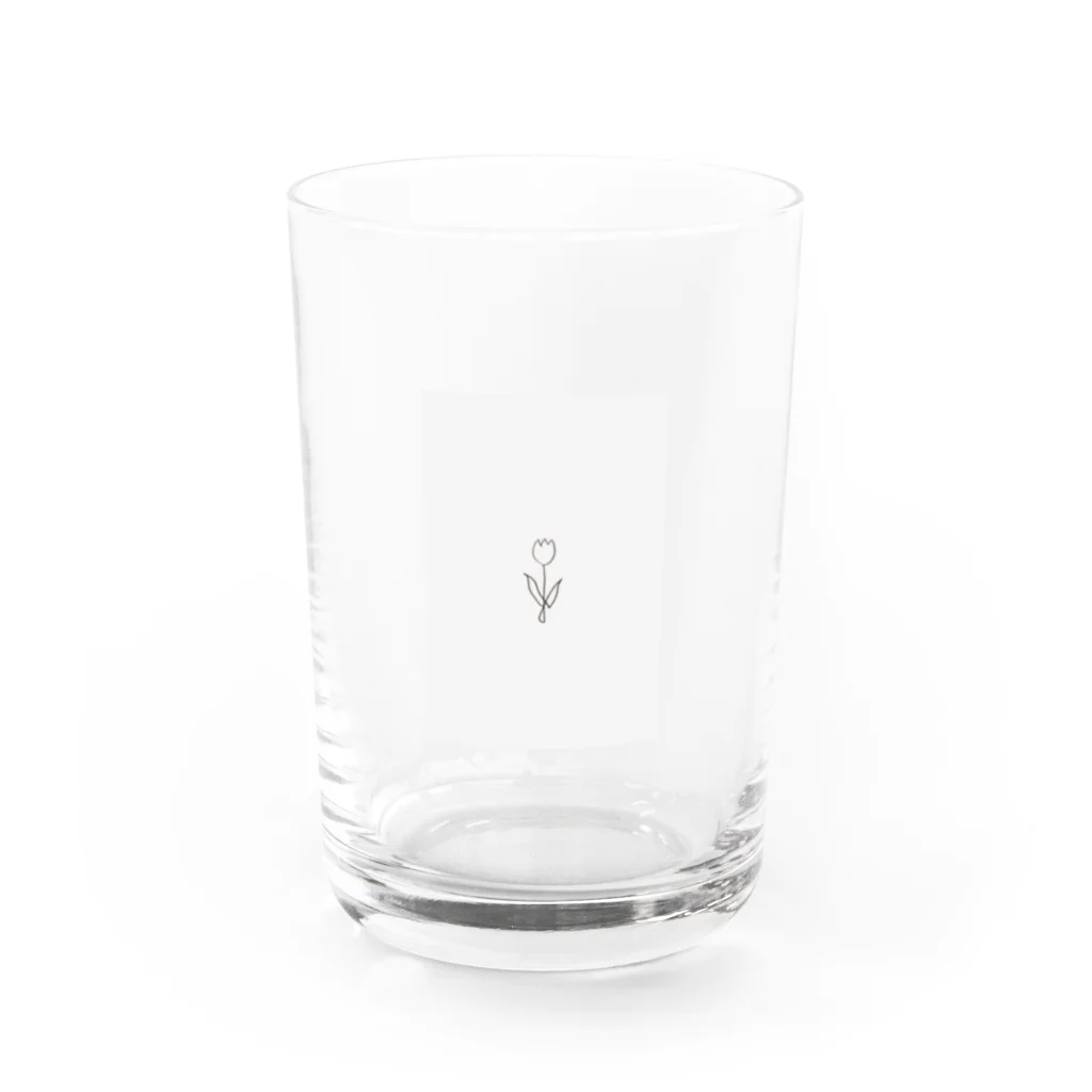 rilybiiのbaby gray pink 線画チューリップ Water Glass :front