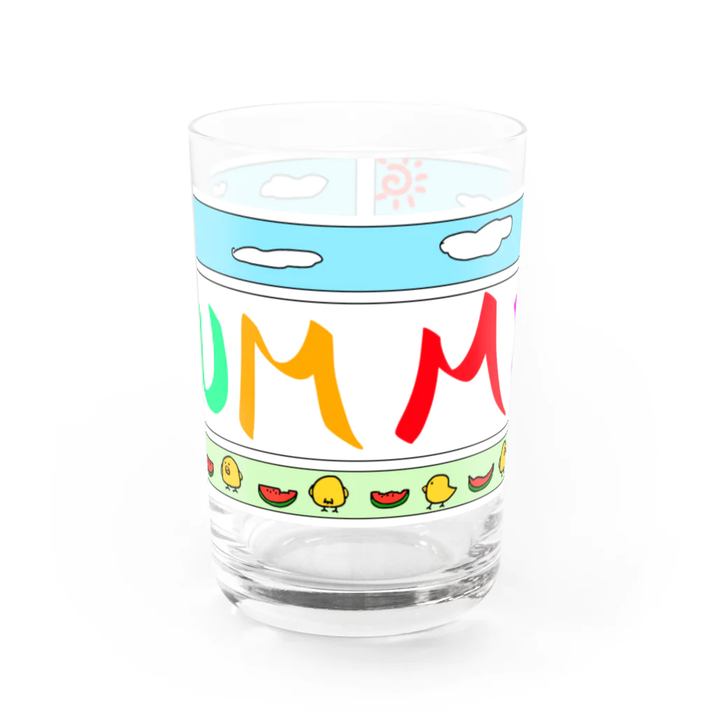 ゆるかわ りずむくんのりずむくん Summer！ Water Glass :front