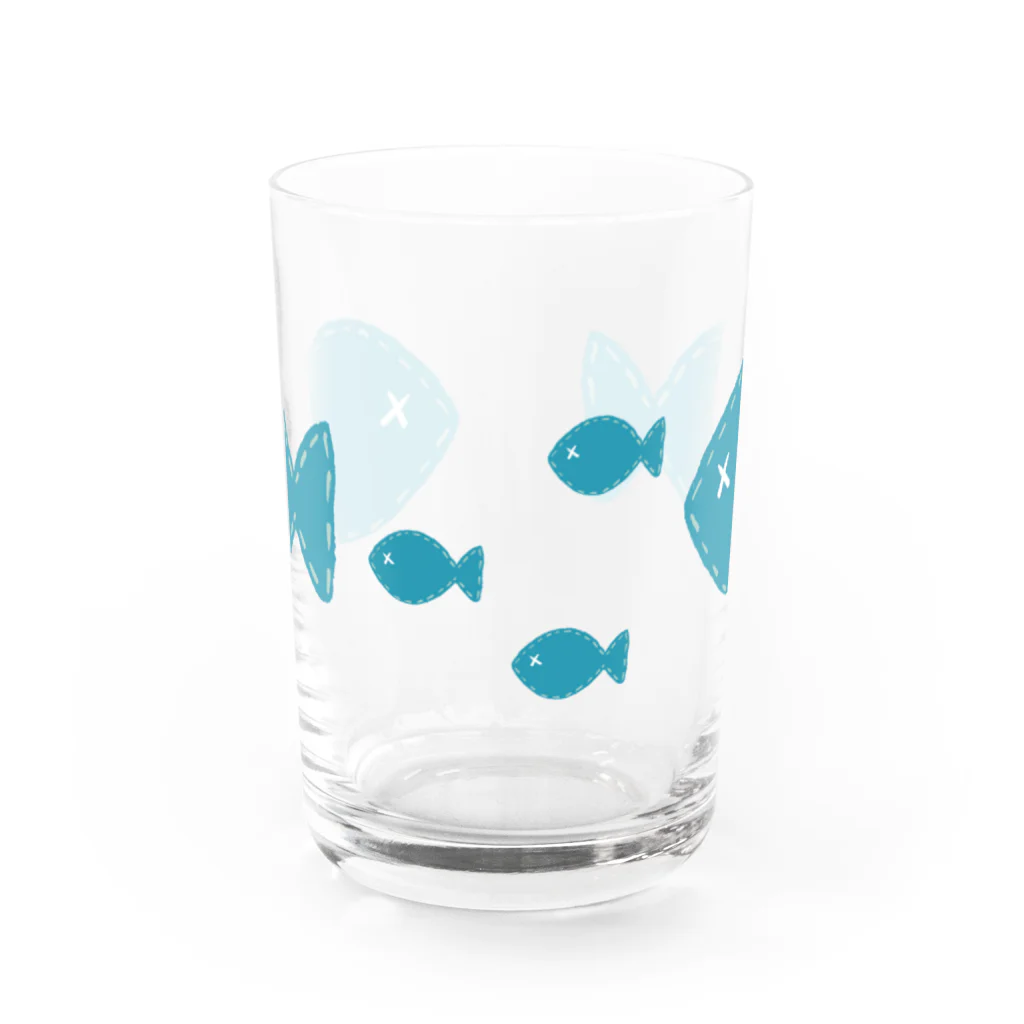 おちえるーむのフェルトのおさかなくん（かぞく） Water Glass :front