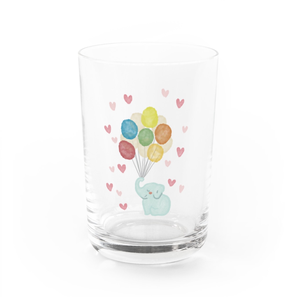おちえるーむの風船とぞうさん Water Glass :front