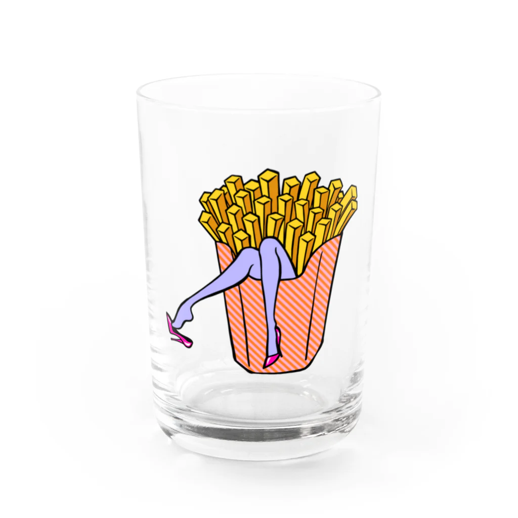 Mieko_Kawasakiの誘惑の🍟フライドポテト　 Water Glass :front