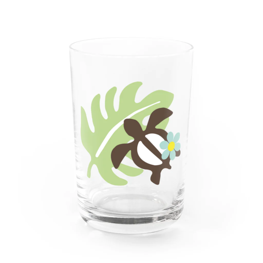 little lion house公式ショップ（大人のためのねこ）のホヌとモンステラ Water Glass :front