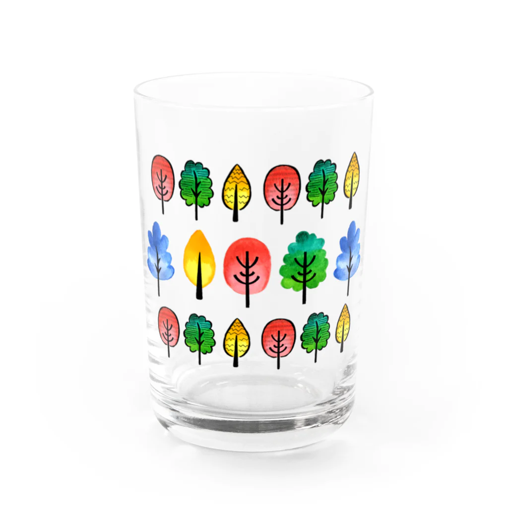 水彩イラストグッズの北欧風水彩の木 Water Glass :front