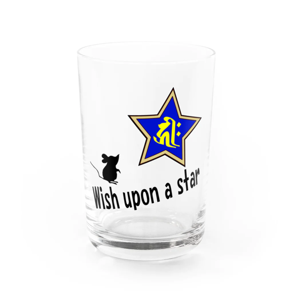 Yuko’ｓ Galleryの【開運祈願】星に願いを！ Wish upon a star! 子年生まれ守護梵字キリーク Water Glass :front