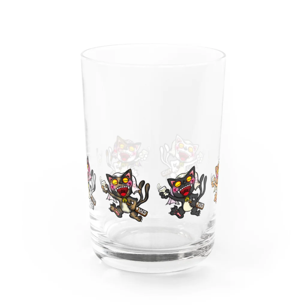 酔怪亭 ［酔っ払い妖怪］のカンパイ猫又 Water Glass :front