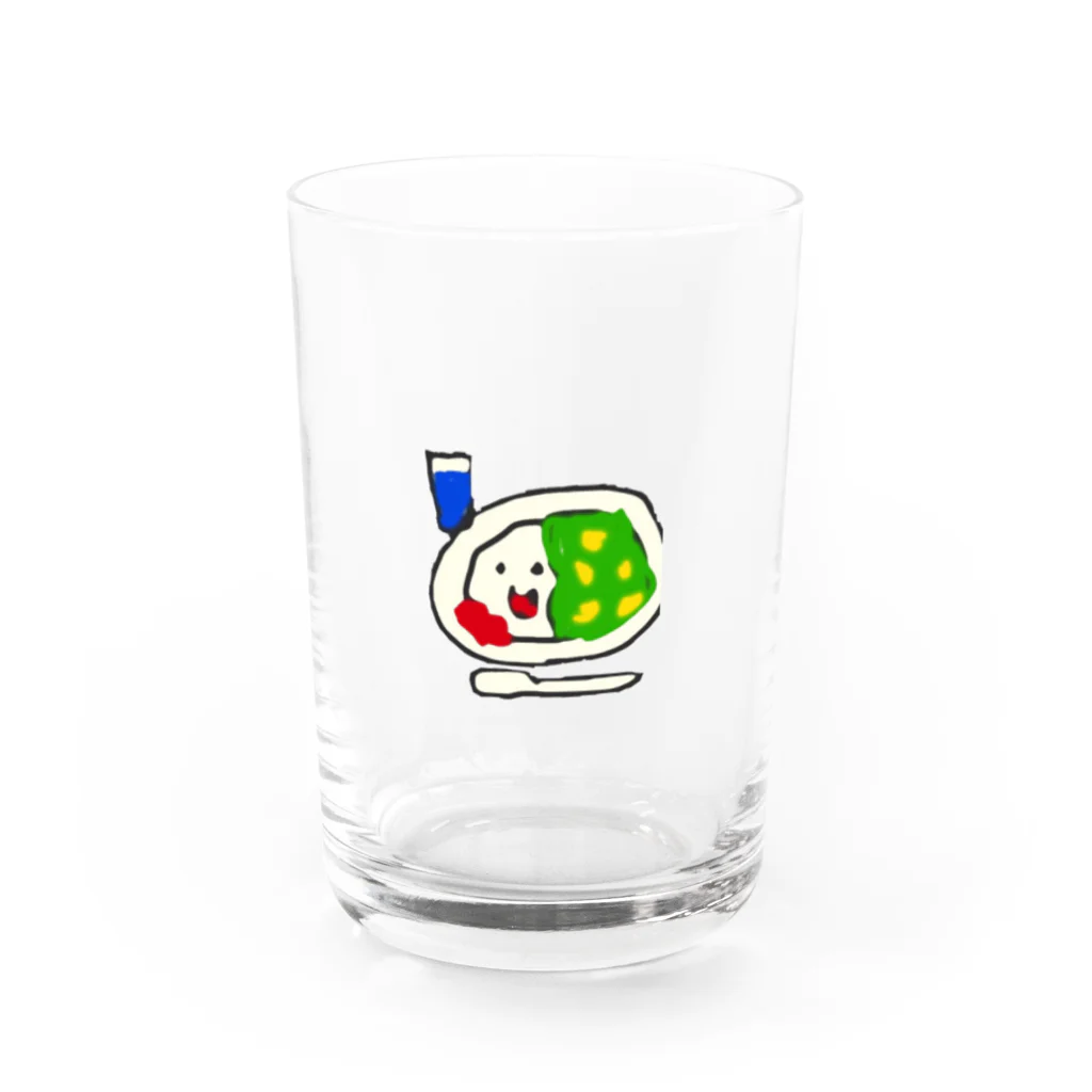 四角くてカリカリのカレーライス Water Glass :front