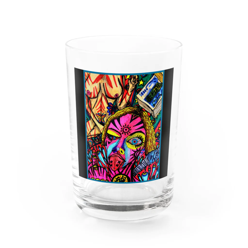 愛男-ARTWORK-の醜いか！？ Water Glass :front