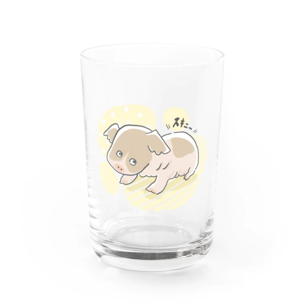 aNone sOnoneのスキニーギニアピッグイラストグッズ Water Glass :front