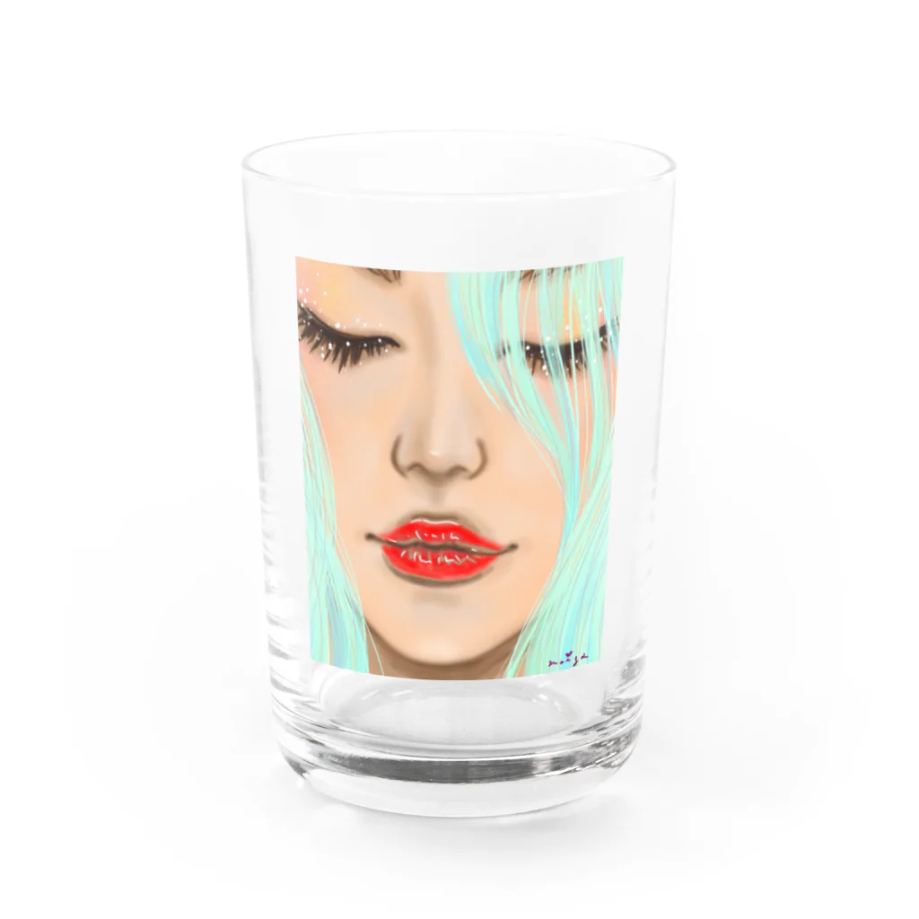 Ｍ✧Ｌｏｖｅｌｏ（エム・ラヴロ）の赤いくちびる💋 Water Glass :front