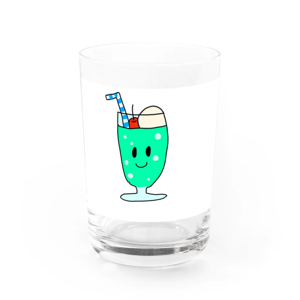 chocotto productionのクリームソーダくん Water Glass :front